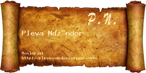 Pleva Nándor névjegykártya